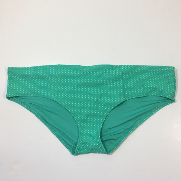 aerie Swim Aerie Green Polka Dot Swimsuit Bottoms Mid Rise Xl